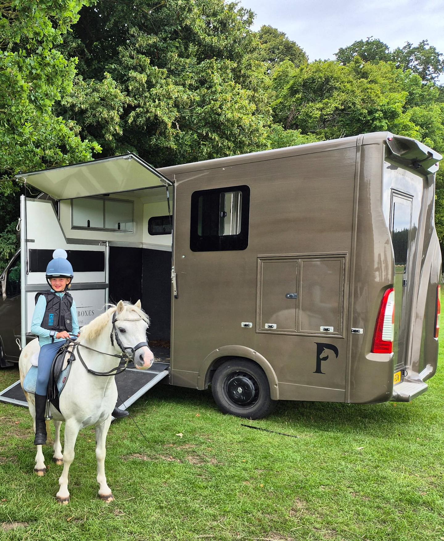 524912783_17974643009876780_1887832441472186890_n Small rider and small horse standing beside a Piper Horseboxes Ltd horsebox in Lancashire.