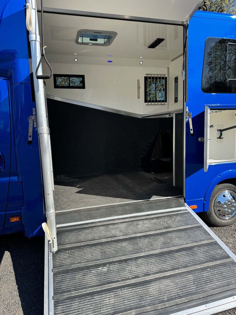 Stylish living quarters inside a custom Piper Horseboxes Ltd horsebox.