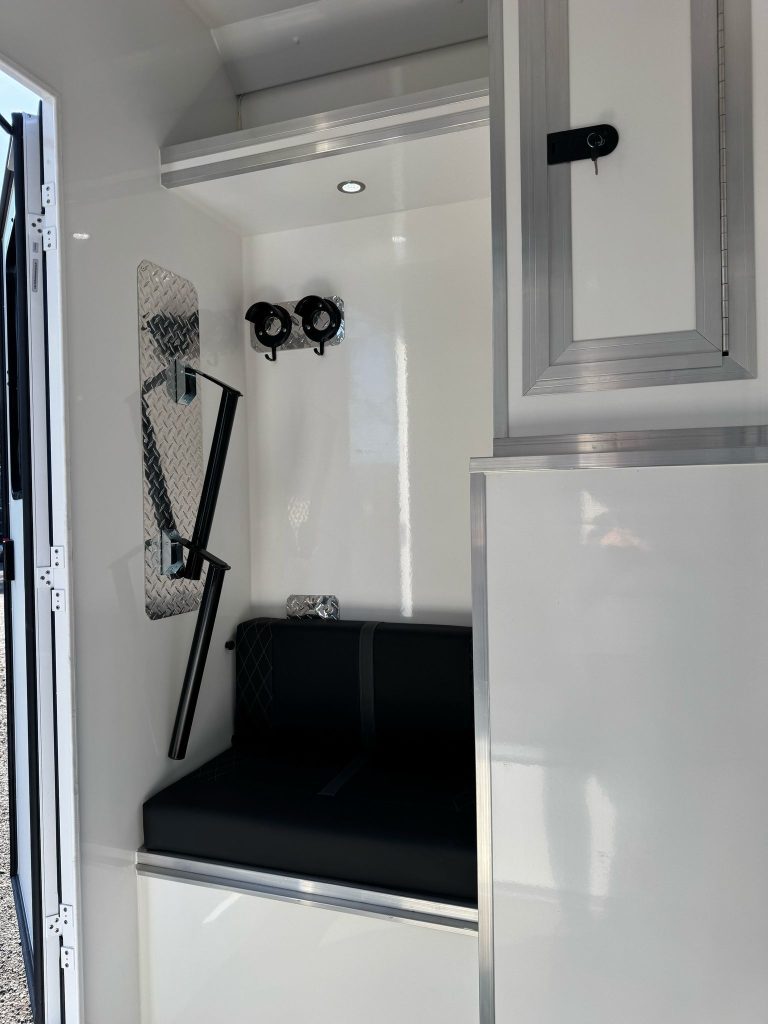 Premium interior living space crafted by Piper Horseboxes Ltd in Lancashire.