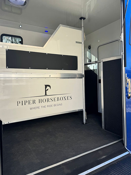 Stylish living quarters inside a custom Piper Horseboxes Ltd horsebox. Perfect for equestrian travel.